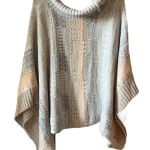 Free People Pastel high cowl neck poncho sweater see note